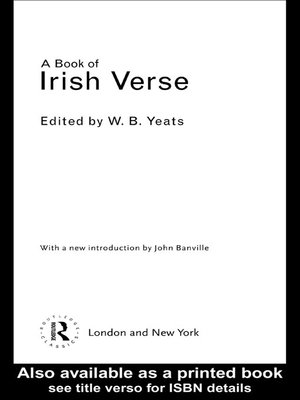 cover image of A Book of Irish Verse